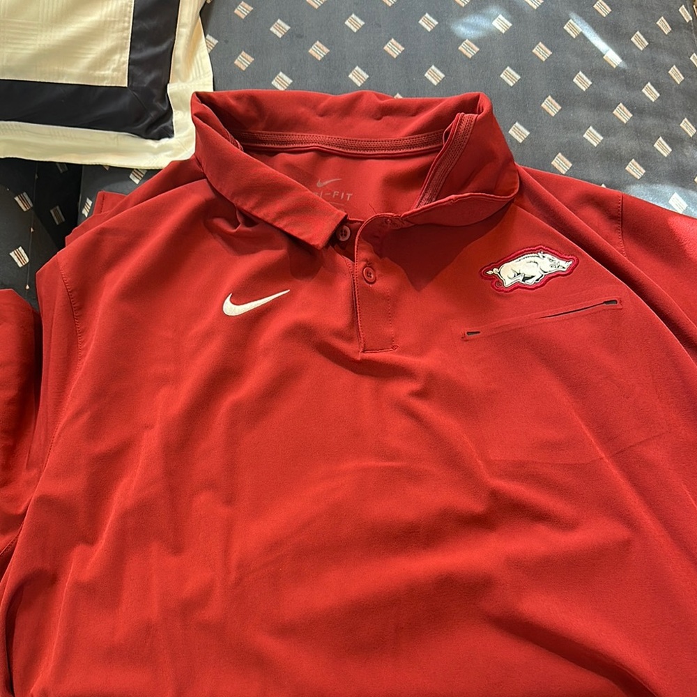 Nike Red Dri-FIT Polo with Logo